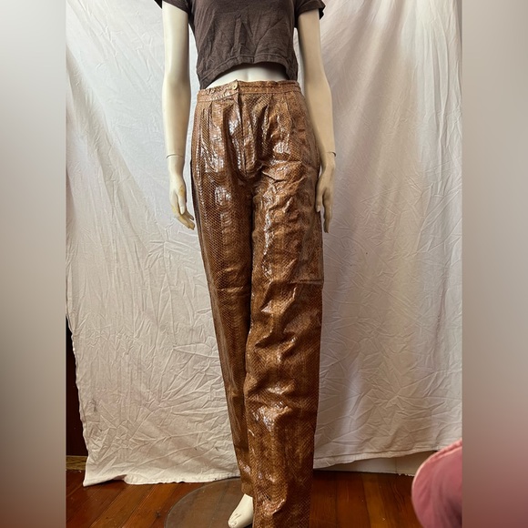 Vintage 80’s real snake skin Elodia high waisted whip snake leather pants - Picture 3 of 16